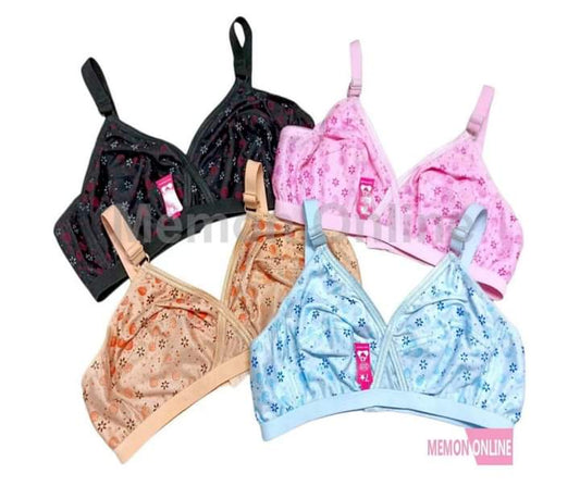 (4) Piece Bra soft  Fabric Printed jersey bra